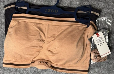 IZOD FULL FIGURE SEAMLESS STRAPLESS 2 BRA SET BLACK/TAN SIZE 2XL WITH STRAPS - Image 1 of 4
