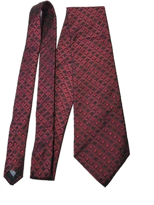 优雅的路易·费劳德丝绸领带黑色和勃艮第改变颜色带轻假日 — 第 1/4 张图片