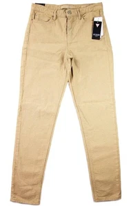 Pantalones de mezclilla para mujer Guess 30x29 tiro alto 1981 ajustados texturizados color amarillo cubo - Imagen 1 de 7