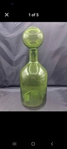15" Green Bubble Is swirl decantor Sm Chip See Pics - Picture 1 of 8