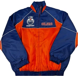 Giacca invernale Edmonton Oilers NHL uomo L 5 volte Stanley Cup Champions full zip - Foto 1 di 21