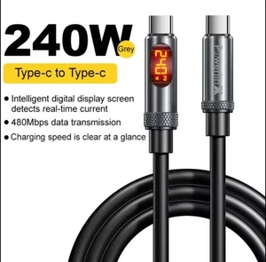 Cavo PD Ricarica Rapida USB C Tipo C per iPhone 17 16 15 Pro Max Samsung S25 240W - Foto 1 di 9