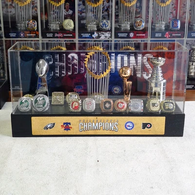 Philadelphia Championship 4 Trofeos y 12 Anillos con Vitrina Foto 1 de 4