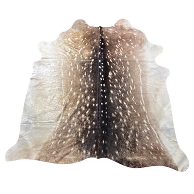 Alfombra de cuero de vaca con estampado de piel de ciervo Axis Tamaño: 7,2 x 6,2 pies Y-138 Foto 1 de 4