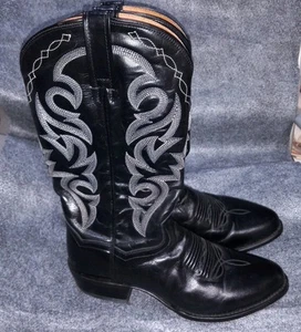 Dan Post Milwaukee Western Cowboy Boots Black Snip Toe Size 9 EE US Mens - Picture 1 of 11