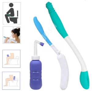 Juego de ayuda para inodoro para limpiar, incluye mango largo limpiaparabrisas cepillo de ducha portátil - Imagen 1 de 35