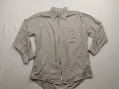Camisa De Colección Gitman Bros Para Hombres Grande Beige Abotonada Textil Suave EE. UU.  Foto 1 de 4