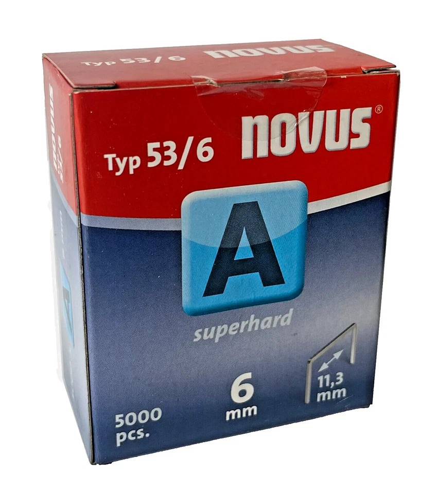 5000 NOVUS Tackerklammern Typ 53 6mm 6 x 11,3 mm SuperHart Heftklammern 042-0516