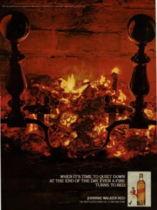1982 Vintage Print Ad Johnnie Walker Red When It's Time To Quiet Down Fireplace - Picture 1 of 2