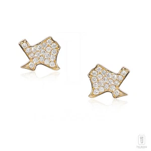 14k Gold 0,20 ct VS/F-G Diamant Texas Map Design Ohrstecker - The Jewelz - Bild 1 von 7