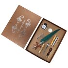 Retro Quill Pen Sets with 5 Pen Nibs/Wax Seal Stick/Seal Stamp for Birthday Gift
