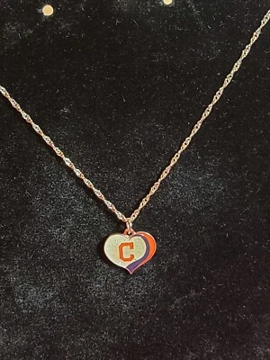 MLB Glitter Heart Necklace - Cleveland Indians N16 - Image 1 of 3
