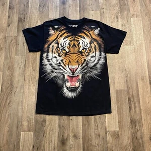 Camiseta para hombre Liquid Blue Tiger gráfica mediana negra - Imagen 1 de 5