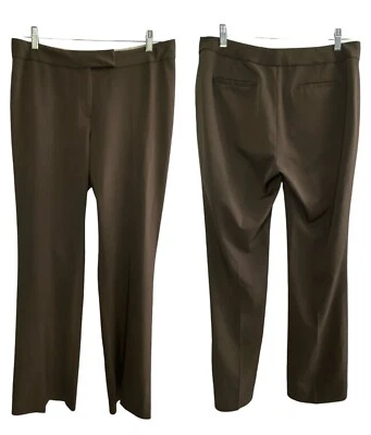 Pantalones TAHARI Mujer Cintura Alta Piernas Acampanadas Talla 8 Marrón Pantalones Negocios Informales Foto 1 de 4