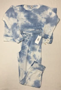 Juego de ropa de salón Jenni teñida con corbata azul XL nuevo con etiquetas - Imagen 1 de 5