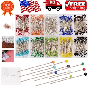 Elegant 1000 Multicolor Dressmaking Pins with Pearl Heads for Creative Crafts - Picture 1 of 8