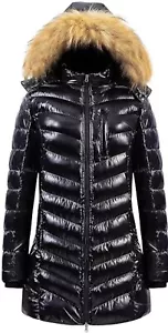 Creatmo US Women's Long Winter Faux Fur Coat Puffer Warm Jacket with Detachable - Picture 1 of 7