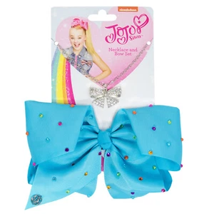 JoJo Siwa Bow And Necklace Set 20cm Signature Rhinestone - Picture 1 of 6