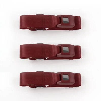 Ford Anglia 1946 - 1968 estándar 2pt Burgandy banco de regazo kit de cinturón de seguridad - 3 cinturones  Foto 1 de 4