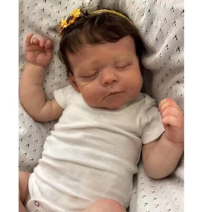 Finished Erica Reborn Baby Doll 20" Sleeping Newborn Doll Rooted Hair Handmade - Bild 1 von 5