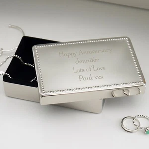 Personalised Any Message Rectangular Jewellery Box. Mothers Day. Birthday. Gift. - Picture 1 of 4