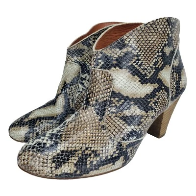 SixtySeven Botas Mujer Talla 38 Estampado Serpiente Cuero Tacón al Tobillo Botines Foto 1 de 4