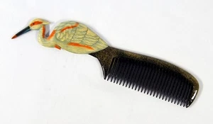 Hand Painted White Heron Bird Comb U00H - Bild 1 von 1
