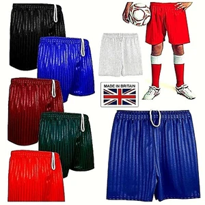 Boys Girls PE School shorts Childrens Shadow Stripe Gym Sports Football Games - Picture 1 of 16