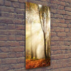 Wand-Bild Kunstdruck aus Hart-Glas Hochformat 50x125 Herbstwald