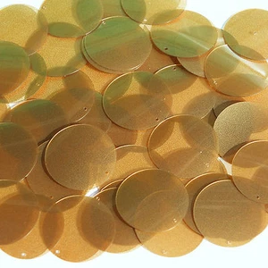 Caramel Gold Transparent Sequin Round 30mm Couture Paillettes - Picture 1 of 2