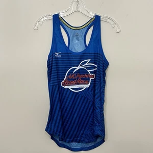 Mizuno AJC Peachtree Road Race Womens Small Tank Top Blue Striped Running - Picture 1 of 13