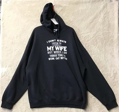 Sudadera con capucha My Wife regalo navideño broma divertida negra talla 2XL Foto 1 de 3