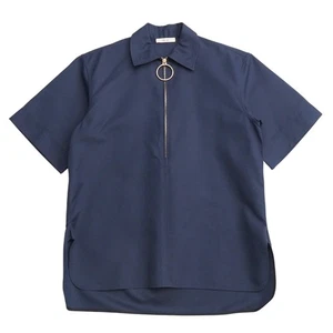 CELINE camicia manica corta taglia 38 Phoebe epoca anello zip mezza zip pullover marca - Foto 1 di 8