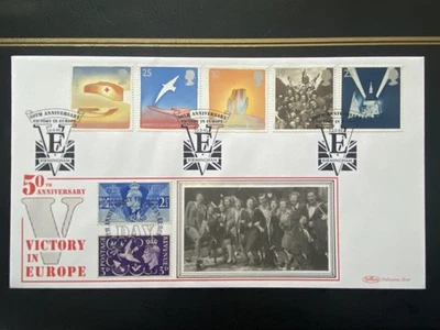 GB QEII 1995 50th Anniv. Victory In Europe Benham FDC w/ Victory set, Birmingham - Image 1 of 4