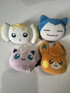 Pokemon Face Plush Clips, 4 Types, Complete Reit Set - Picture 1 of 2