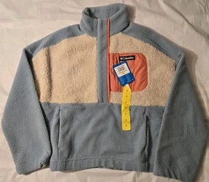 Women's Columbia - Half Zip Relaxed Fit Fleece Pullover - Blue - Sz Small - NEW - Picture 1 of 3