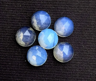 Opalite Quartz Rose Cut Round Cabochon, Loose Gemstone, 10.5x10.5 MM, 2 Pieces - Image 1 of 4