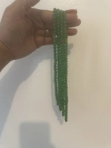 COLLANA BIRMANA PERLE GIADA VERDE ARGENTO STERLING MULTI SUPPORTO 18IN 583.00CTW - Foto 1 di 16