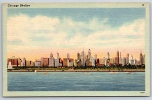 1951 Chicago, IL Postcard - Vintage Chicago Skyline "Front Yard" - Picture 1 of 2