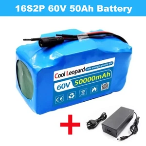 New 60V 16S2P 50Ah Battery 67.2V with 30A BMS +Charger Batteries - Picture 1 of 17