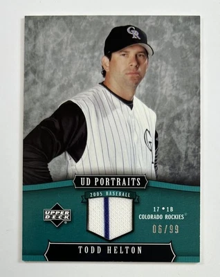 2005 Upper DEck #36 Todd Helton UD Portraits Relic 6/99 AR133 - Image 1 of 2