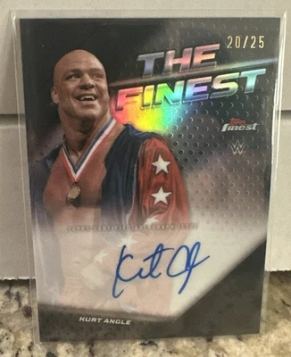 Kurt Angle 2025 Topps Finest WWE The Finest Black 20/25 Refractor Auto #TFA-ANG - Image 1 of 2