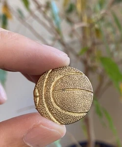 Vintage High School Letterman Jacket Basketball Lapel Pin Gold Tone - Picture 1 of 2