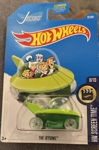 2014 Hot Wheels #90 HW City-Tooned ll THE JETSONS CAPSULE CAR Lime/Green Clear5s - Picture 1 of 1
