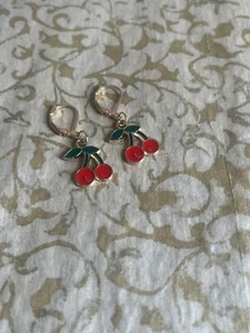 Cherry Charm Earrings - Picture 1 of 2