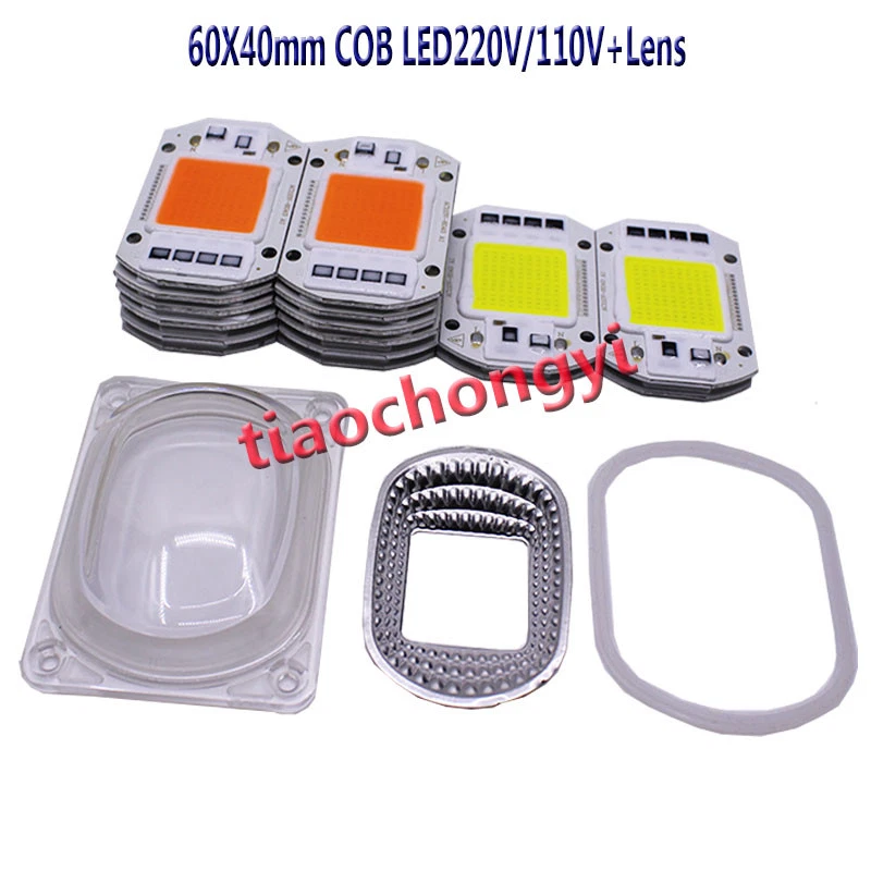 LED COB Grow White Chip+Lens Reflector 50W 30W 20W 110V/220V For LED Flood Light - Image 1 of 4