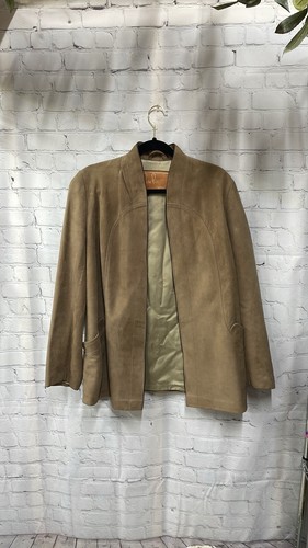 VETEMENTS Pedro Pisa giacca pelle scamosciata vintage donna euro taglia 42 large look classico