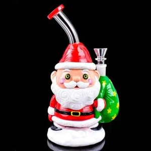 10" Glow-In-The-Dark Christmas Tree Water Pipe – Festive Holiday Design - Picture 1 of 4
