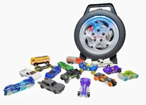 Hot Wheels Plastic Tire Designed Case With Lot Of 15 Pre-owned Multi-brand Cars - Bild 1 von 15