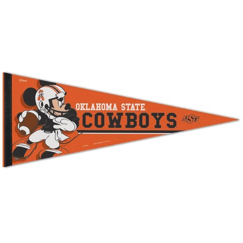 OKLAHOMA STATE COWBOYS MICKEY MOUSE DISNEY ROLL UP FELT PENNANT 12"x30" WINCRAFT Cover